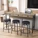 17 Stories Venere 3 - Person Counter Height Dining Set Wood/Metal in Gray | 35.43 H x 15.75 W x 60.24 D in | Wayfair