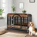 Tucker Murphy Pet™ Furniture Style Dog Crate, 32in Dog Kennel w/ Pull-out Tray & Lockable Omni-directional Wheels | 30 H x 39 W x 46 D in | Wayfair