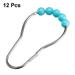 Shower Curtain Ring Hooks for Shower Rods Curtains Liners Blue Ball 12Pcs