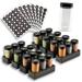 InDrawer Spice Rack ,Dishwasher Safe (24 4" Jars with Labels)