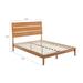 MUSEHOMEINC Low Profile Modern Wooden Platform Bed with Adjustable Height Headboard for Bedroom, Wooden Bed Frame with Headboard