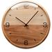 Analog Dome Glass Wall Clock,Pine Wood Frame,Silent Movement