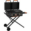 Blackstone 1550 On The Go Combo with Wheels Legs Hood & Side Shelf Heavy Duty Flat Top Portable BBQ Griddle Grill Station for Kitchen Camping Outdoor Tailgating Black