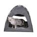 BT Bear Cat Bed House with Soft Mat Breathable Washable Pet Puppy Kennel Dog Cat Folding Indoor Outdoor House Bed Tent Gray