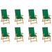 Dcenta Reclining Patio Chairs with Cushions 8 pcs Solid Teak Wood