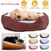 Pet Dog Bed & Cat Bed iMounTEK Anti-Anxiety Cozy Nest Sofa Bed Warming Soft Lamb Cashmere Plush Cushion bed for Small Medium Dogs and Cats Brown