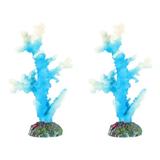 Set of 2 Simulated Coral Landscaping Fish Tank Decorations Fish Bowl Decorations