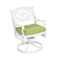 Homestock Old World Opulence White Aluminum Outdoor Swivel Chair