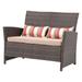 LeCeleBee Outdoor Wicker Loveseat with Cushions 2 Seats Patio PE Rattan Sofa with Lumbar Pillows Porch Backyard Garden Pool Steel Frame