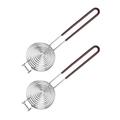 2pcs Egg White Separator Stainless Steel Egg Yolk Filter Long Handled Drips and Egg Divider Strainer Screen Sieve Kitchen Gadget for Cooking Tool Brown