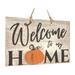 Halloween Listing Fall Decorations Door Sign Welcome Thanksgiving Signs Wreath Wood for Hanging Ornament Front Hanger