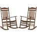 Patio Rocking Chairs Set Of 2 Wooden Porch Rocker Outdoor Furniture Indoor Brown