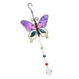 Wind Chime Pendant Hummingbird Stained Glass Yard Ornament Stained Glass Window Hanging Butterflies Statue