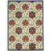 6 X 9 Ivory And Blue Floral Indoor Outdoor Area Rug