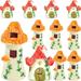 10 Pcs Micro Landscape House Red Ornaments Tiny House Desktop Decor Decoraciones Para Salas De Casa Mini Ornament