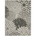 8 X 11 Gray Floral Indoor Outdoor Area Rug