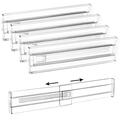 Washranp 4Pcs Clear Drawer Dividers Organizer 3.2 High Adjustable Expandable Plastic Drawers Separators with Foam End for Dresser Storage