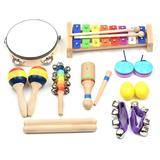 Dazzduo Gifts Btuty Toys 13 PCS Education Musical ADBEN MOWEO Bag for Carry Toddlers Wooden 13 QISUO Instruments Boys Preschool Percussion Early Colorful Children with Tools 13 s LINXING 13 Kids Girls