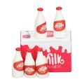 8pcs Dollhouse Miniature Milk Bottle Set Miniature Milk Bottle Basket Set Dollhouse Milk Bottles Set For 1:12 And 1:6 Scale Dollhouses Diy Drink Bottles red