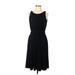 Calvin Klein Casual Dress - A-Line Scoop Neck Sleeveless: Black Print Dresses - Women's Size 8