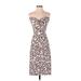 Virginia Johnson Casual Dress - Party Open Neckline Sleeveless: Brown Leopard Print Dresses - Women's Size Small