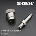 Scba Firefighting Ss-Cga 347 Kit 1/4 Inch Mnpt Hand Tight Nut And 3 Inch Nipple