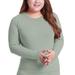 Plus Size Women Thermal Underwear Top Middle High Neck Long Sleeve Casul Top