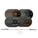 HAJEX Olympic Bumper Weight Plates Set with Barbell (6ft) - 10 LB 15 LB 25 LB 45 LB Weights (4 Pcs Each) - 380 LB Stack