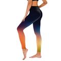 JSKUMAR Women s Gradient Print Compression Leggings High Waist Stretchy Skinny Yoga Pants Full Length Gym Leggings Orange XXL