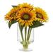 Silk Plant Nearly Natural 12 Sunflower Artificial Arrangement in Vase