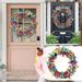 LAOSR Easter Decorations 16in Front Door Wreath Metal Butterfly Wall Decor Spring Summer Floral Wreaths For Indoor Outdoor Home Office Front Porch Hanging Decoration