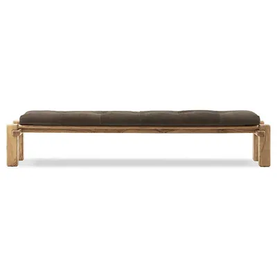 Four Hands Marcia Leather Accent Bench
