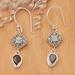 Heavenly Red,'Sterling Silver Dangle Earrings with Pear Garnet Gemstones'