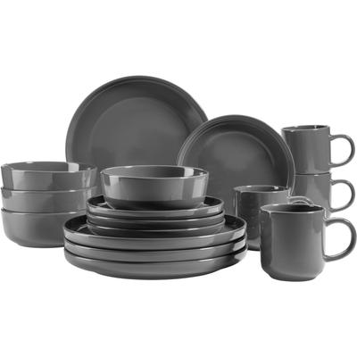 Kombiservice MÄSER "Geschirr-Set, Service Alenia", grau, 16 tlg., Steinzeug, Geschirr-Sets, 16 Teile, für 4 Personen Image