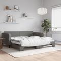 Daybed with Trundle Dark Grey 90×190 cm Fabric