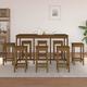 9 Piece Bar Set Honey Brown Solid Wood Pine