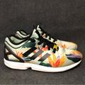 Adidas Shoes | Adidas Zx Flux Torsion Mens Blush Green Red Tropical Floral Print Athletic 8.5 | Color: Green/Red | Size: 8.5