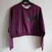 Nike Tops | Nike Dri-Fit Womens Medium Maroon Shirt Black Logo Crop Top Crewneck | Color: Black/Purple | Size: M