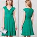 Anthropologie Dresses | Nwt Anthropologie Maeve Della Dress Ruffle V-Neck Cap Sleeve Empire Waist Dress | Color: Green | Size: 0