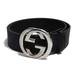 Gucci Accessories | Gucci Interlocking G Belt Sima Black Gray 411924 Kgdhx 525040 | Color: Black | Size: Os