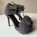 Michael Kors Shoes | Michael Kors- Remi Suede & Rabbit Fur High-Heel Sandals | Color: Gray/Silver | Size: 6