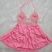 Victoria's Secret Intimates & Sleepwear | 2012 Victoria's Secret Lace Shimmery Pink Halter Top Lingerie Sz S | Color: Cream/Pink | Size: S