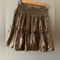 Free People Skirts | Free People Metallic Gold Mini Skirt Size S/P | Color: Gold | Size: S