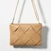 Anthropologie Bags | Anthropologie Tan Vegan Leather Woven Convertible Clutch Crossbody | Color: Tan | Size: Os