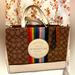 Coach Bags | Nwot Coach Dempsey Tote 22 In Signature Jacquard W/ Rainbow Stripe & Patch 2023 | Color: Pink/Tan | Size: Os