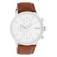 Oozoo Timepieces C11220_C11229_Parent Men's Watch | High-Quality Watch for Men | Elegant Analogue Men's Watch in Round, Silver Brown/ White/Silver, Strap.