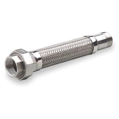HOSE MASTER G100CMU180 Flexible Metal Hose Assembly, 1 in ID x 18 in L, MNPT x