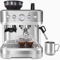 Espresso Coffee Machine with Integrated Bean Grinder 2.3 L Water Tank 15 Bar Italian Pump Automatic Espresso Coffee Maker with Milk Frother for Cappuccino Latte