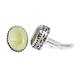 Prehnite Gemstone Oval Cuff Links For Men 925 Sterling Silver Handmade Jewelry