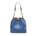CBLdF Shoulder Bag Women Retro Drawstring Pu Shoulder Bag Versatile Handbag Bucket Bag-Blue